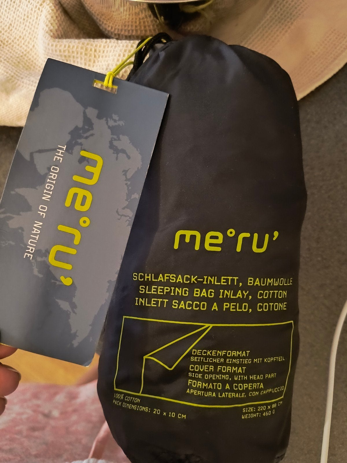 Meru Katoenen Slaapzak Inlay - Nieuwstaat, Caravans en Kamperen, Ophalen of Verzenden, Zo goed als nieuw