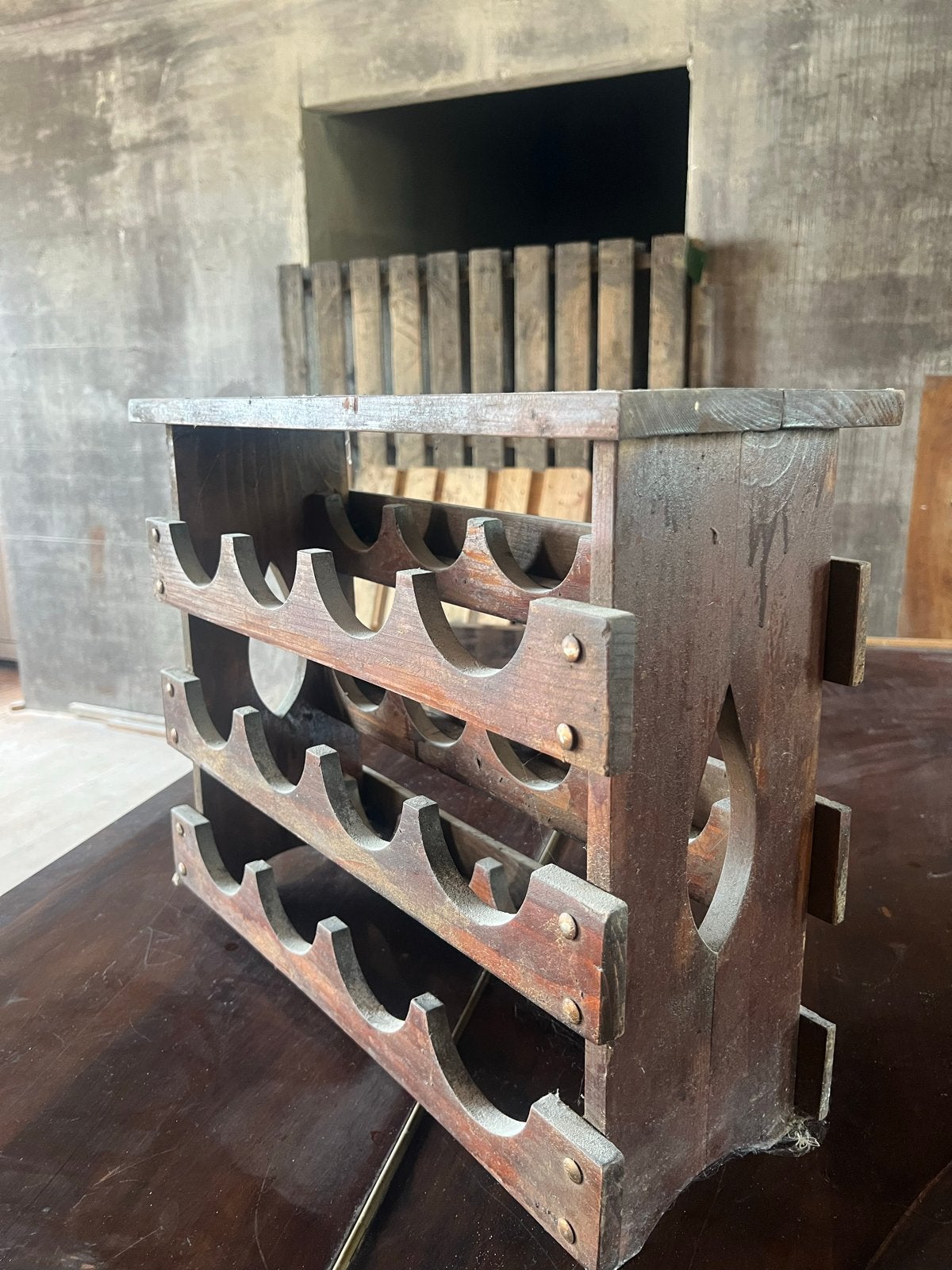 Houten wijnrek voor 12 flessen - Vintage stijl, Gebruikt, Ophalen of Verzenden, Info@barrelatelier.nl, Beatrixweg 1