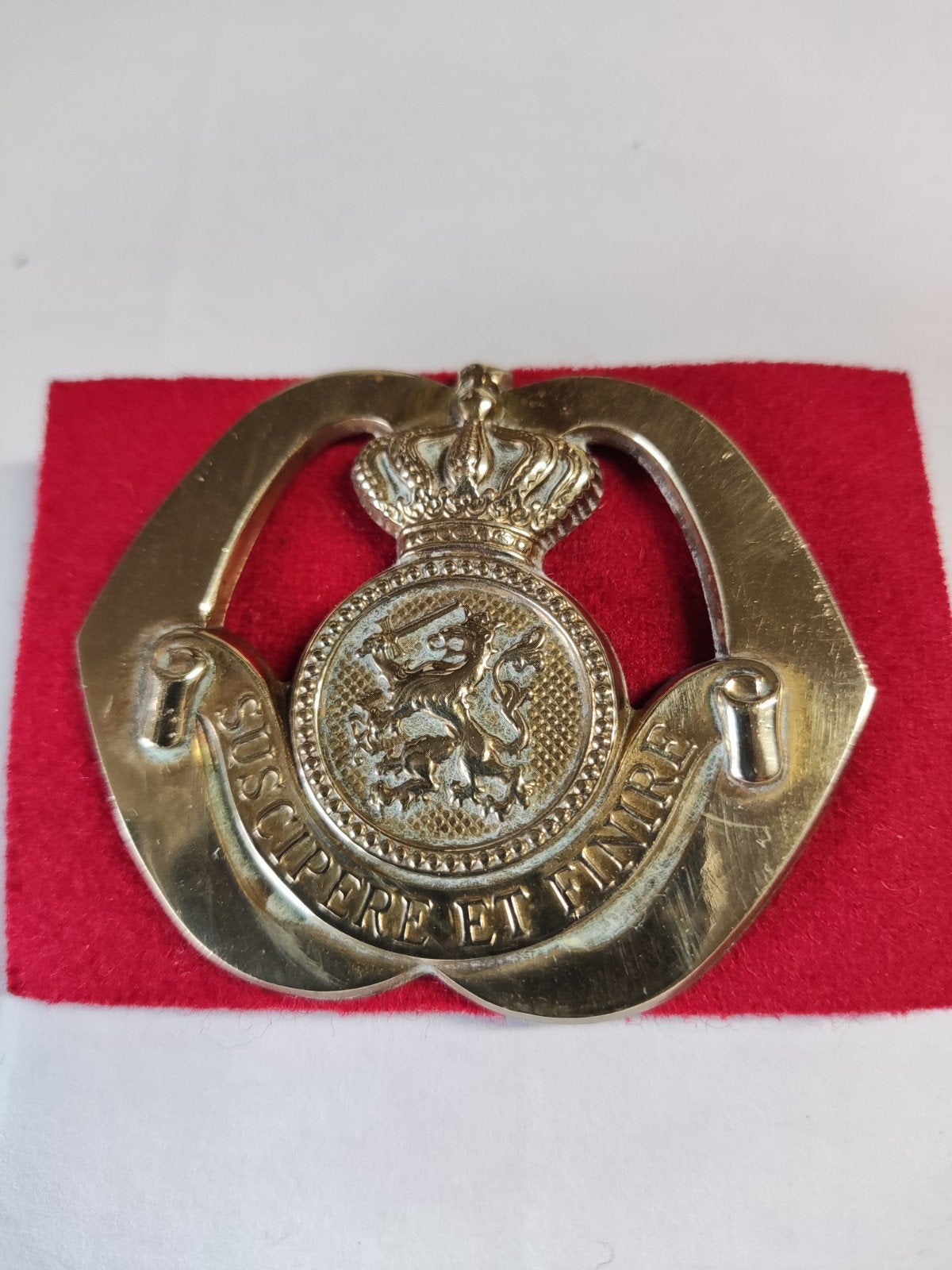 Koperen OCOSD baretembleem. Origineel staat., Verzamelen, Ophalen of Verzenden, Landmacht, Nederland, Embleem of Badge