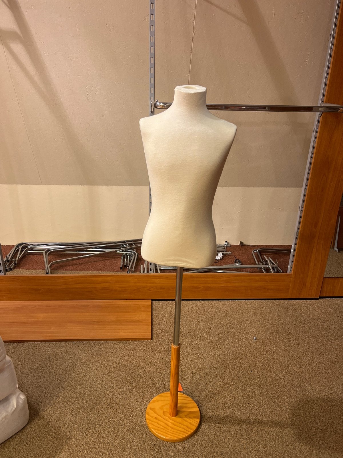 Etalagepop Bovenlichaam - Crème met Houten Voet, Verzamelen, Ophalen of Verzenden
