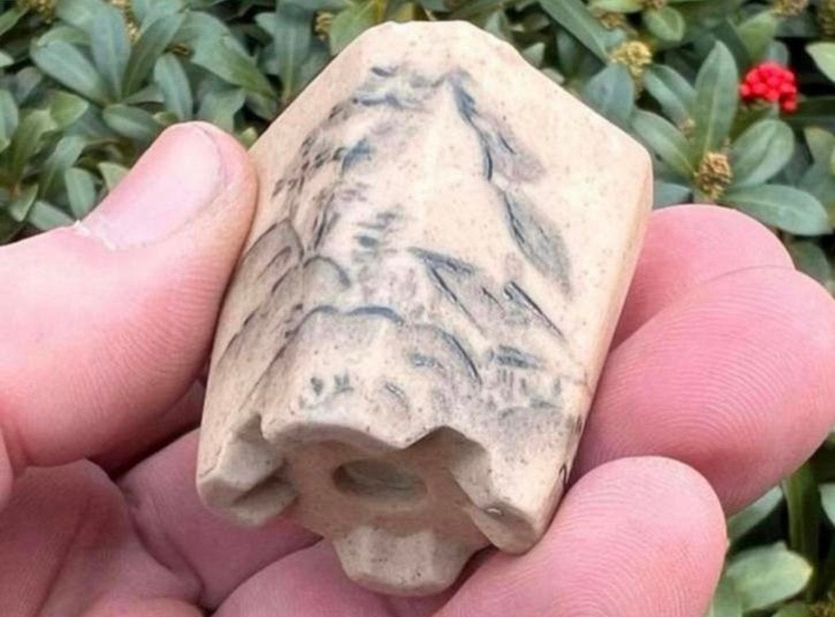 Bonsai Mame Cascade potje gedecoreerd Japans 3,5x3,4x3,8, Vierkant, Ophalen of Verzenden, Zo goed als nieuw, Aardewerk