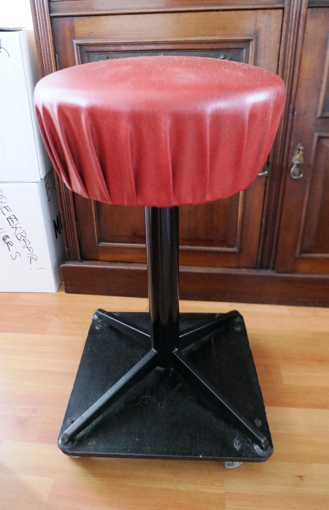 Vintage Horeca Barkruk op Wielen Stoere Werkkruk Garagekruk, Ophalen, Zo goed als nieuw