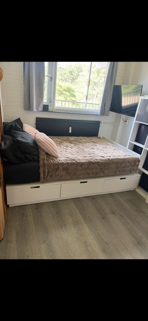 IKEA Nordli bed met 6 lades, Ophalen, Gebruikt, Wit, 140 cm