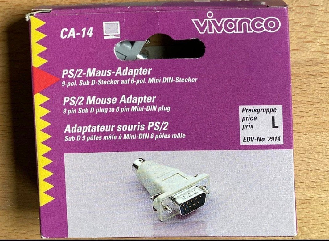 PS/2 Muis Adapter CA-14 - 9-pins Sub D naar 6-pins Mi, Computers en Software, Ophalen of Verzenden