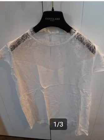 Maat 40 creme blouse met kant h&m, Maat 38/40 (M), H&M, Beige, Ophalen of Verzenden