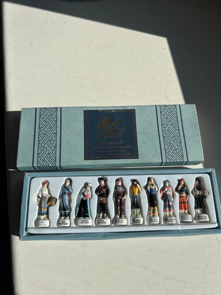 Vintage Vietnamese Etnische Beeldjes Set - Souvenir, Ophalen of Verzenden, Zo goed als nieuw, Mens