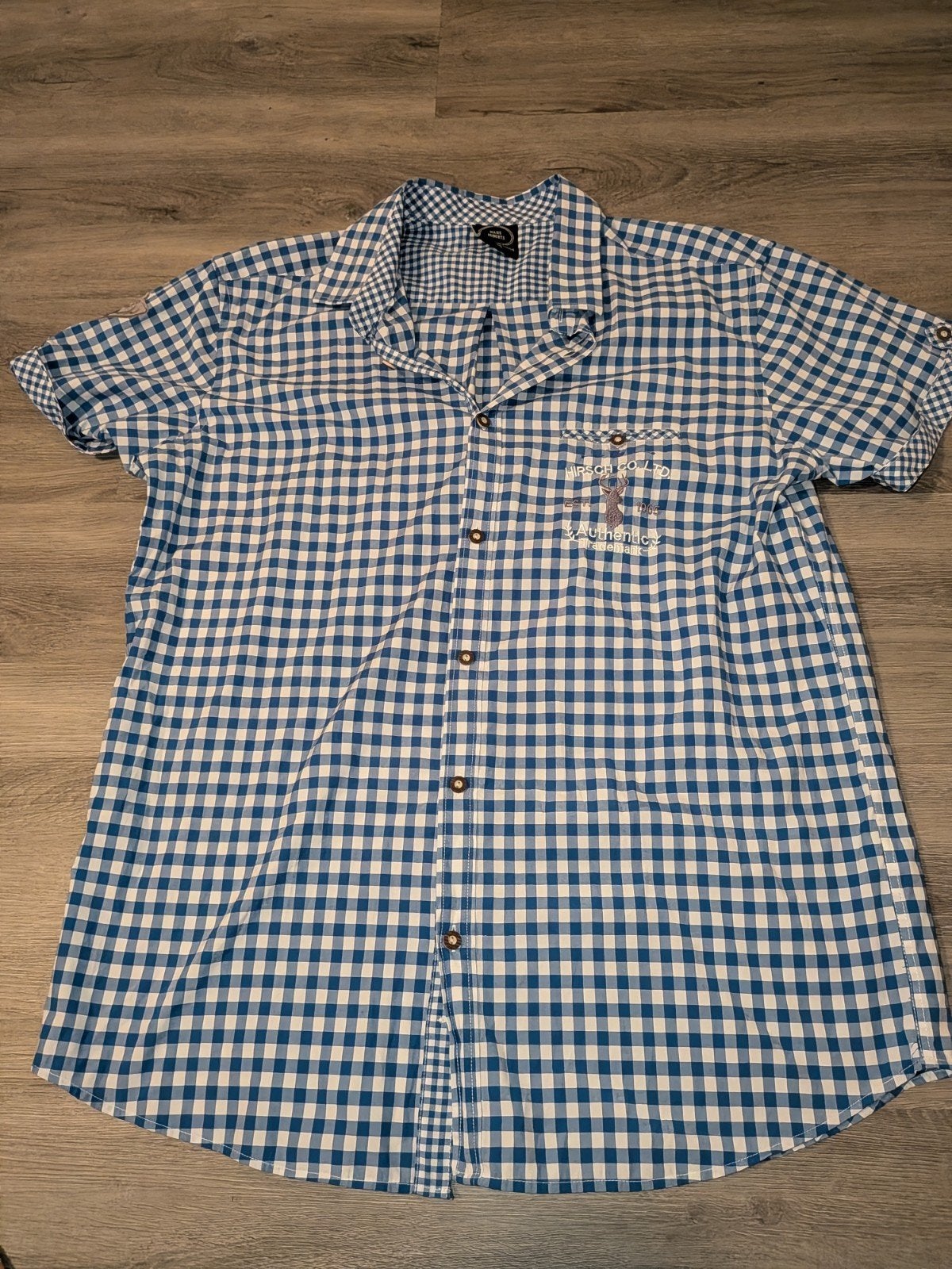 Geruit Oktoberfest Trachten Overhemd XXL, Blauw, Ophalen of Verzenden, Overige halswijdtes, Gedragen