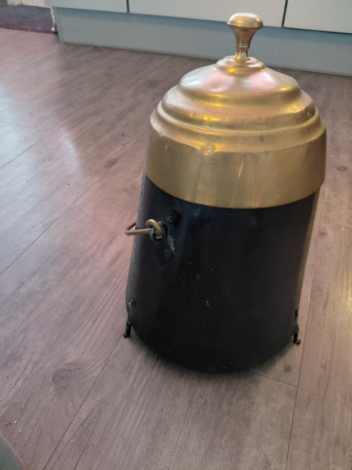 Antieke doofpot met messing deksel, Ophalen of Verzenden