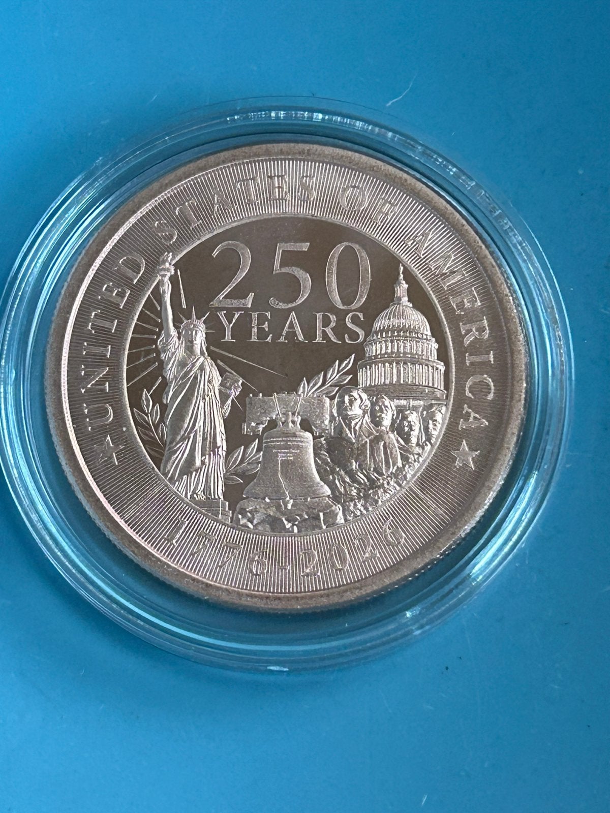 1 OZ koper in capsule. 250 jaar USA., Verzenden, Koper