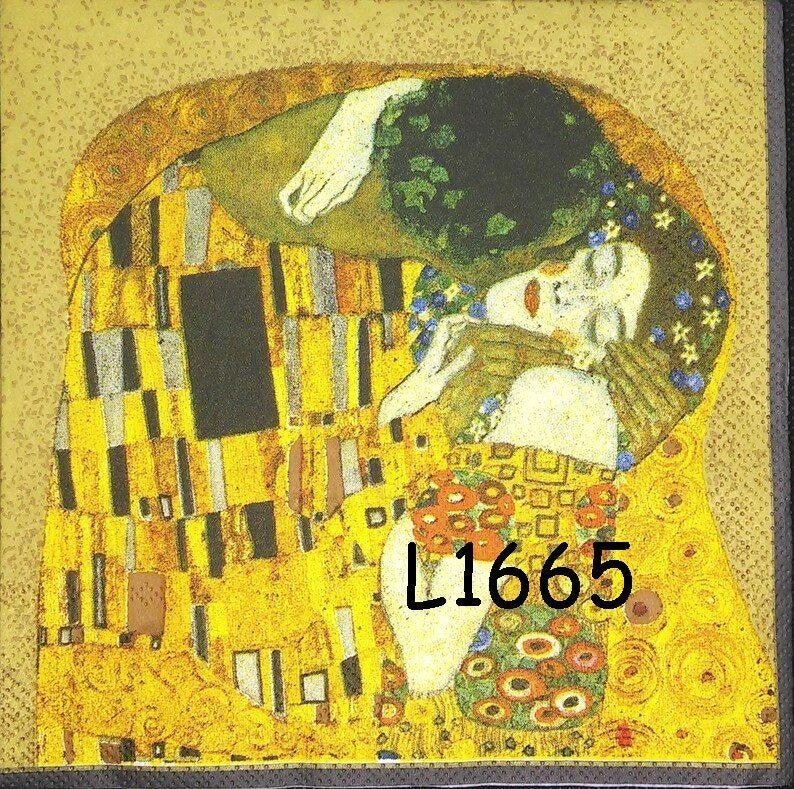Servetten decoupage/bullet journal * Klimt L1665 *33ct, Hobby en Vrije tijd, Verzenden, Nieuw