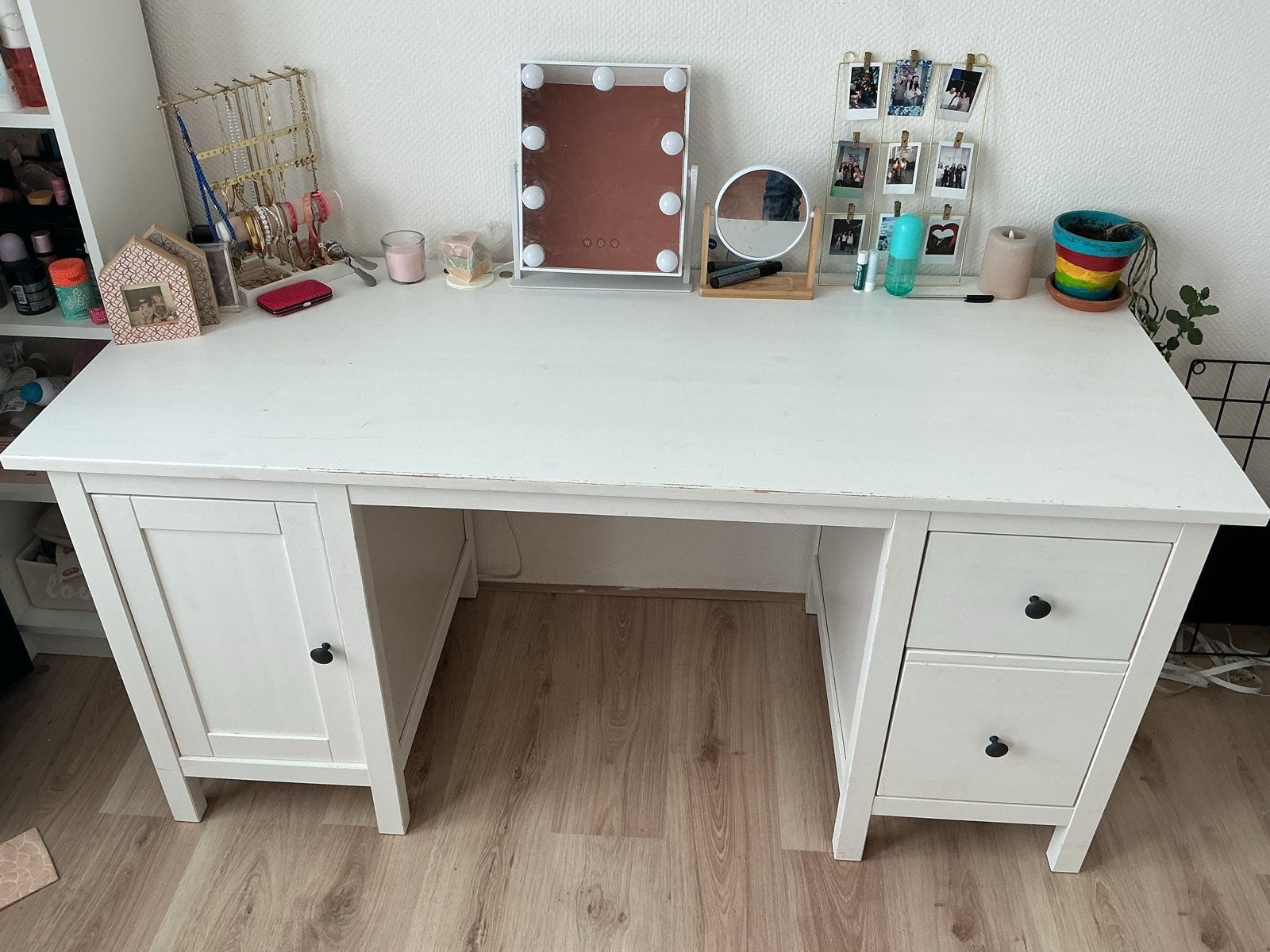 IKEA Hemnes bureau - Wit, Ophalen, Gebruikt, Met lades, IKEA