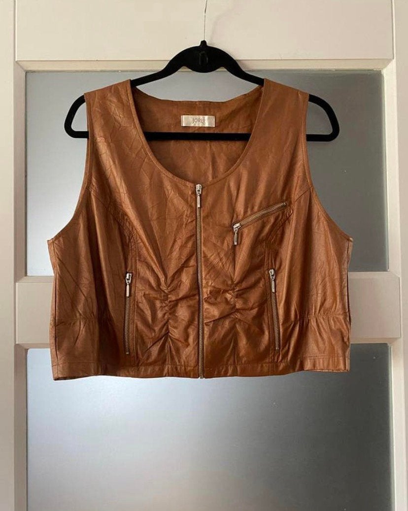 Stoer Jorli faux leren gilet - XXL(44), Kleding | Dames, Ophalen of Verzenden, Zo goed als nieuw, Maat 42/44 (L), Bruin