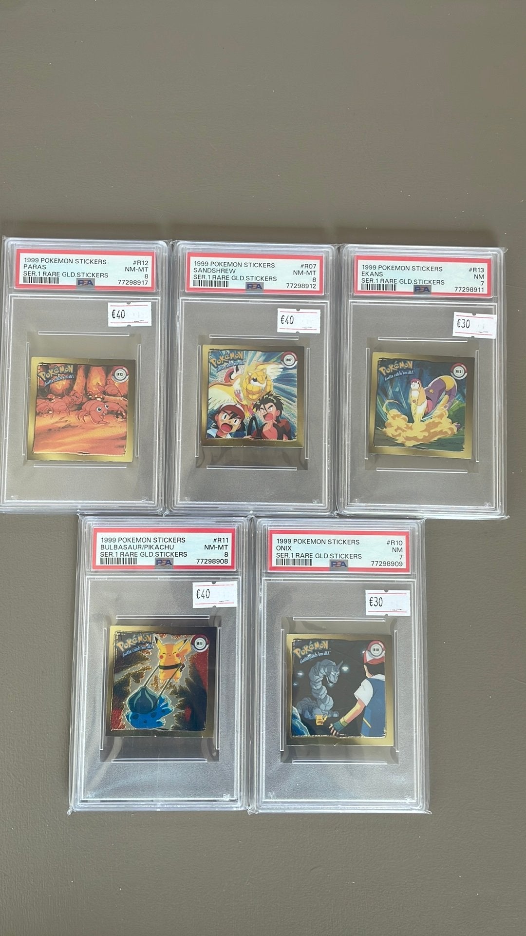 Pokemon stickers 1999 slabs, Ophalen of Verzenden, Zo goed als nieuw, Overige typen