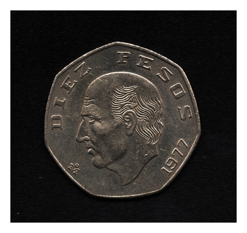 10 pesos Mexico 1977 (M 87), Ophalen of Verzenden, Midden-Amerika, Losse munt
