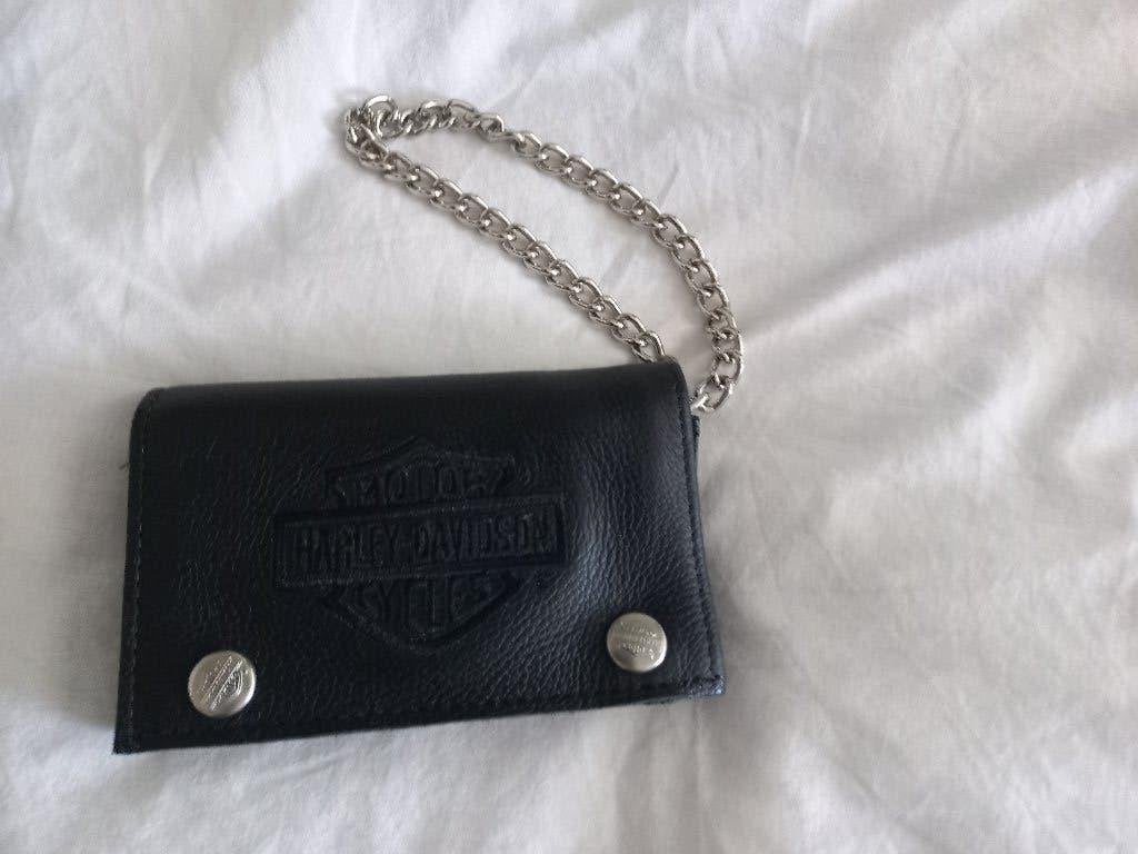 Biker portemonnee Harley-Davidson zwart met ketting en clip, Sieraden, Tassen en Uiterlijk, Overige merken, Zwart, Nieuw, Ophalen of Verzenden
