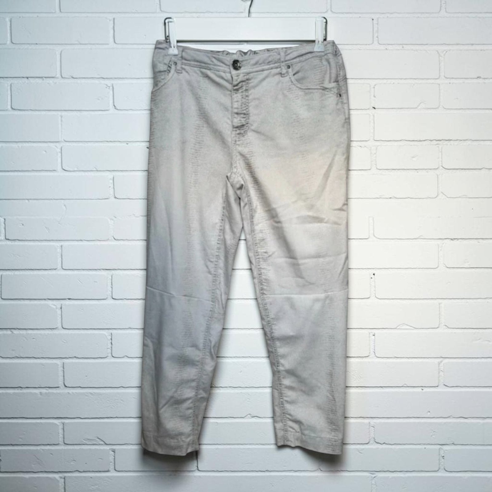 Summum Jeans Maat 42 Beige Crème Slangenprint Stretch, S, Overige kleuren, Verzenden, Zo goed als nieuw