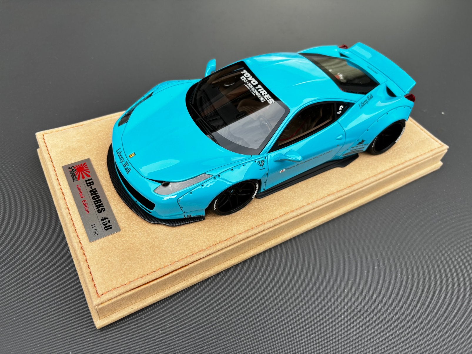 Ferrari 458 Liberty walk blue Lb performance 1:18, Overige merken, ., Nieuw, Ophalen of Verzenden