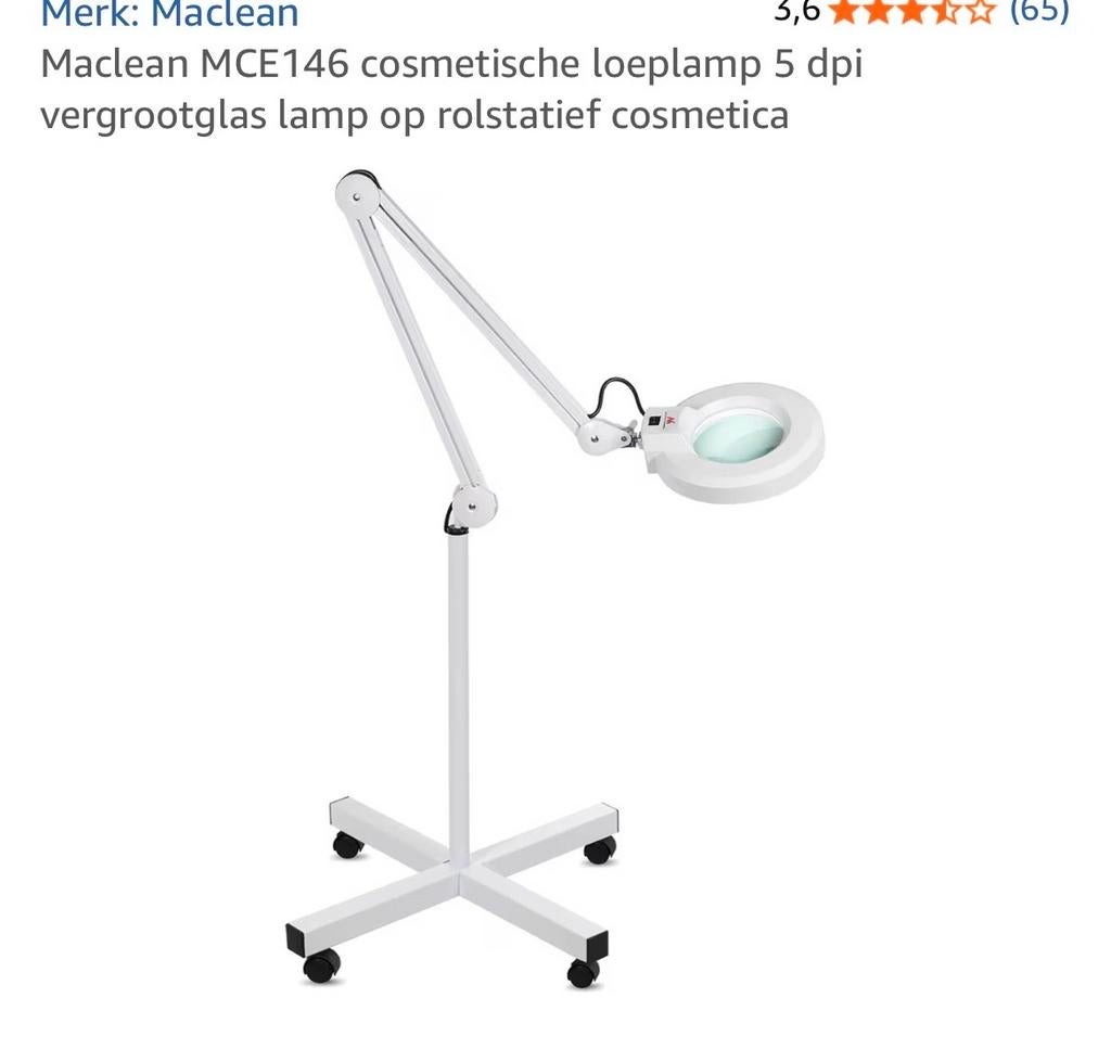 Maclean MCE146 Cosmetische Loeplamp 5 dpi op Rolstatief, Hobby en Vrije tijd, Vergrootglazen, Loepen en Loeplampen, Ophalen of Verzenden
