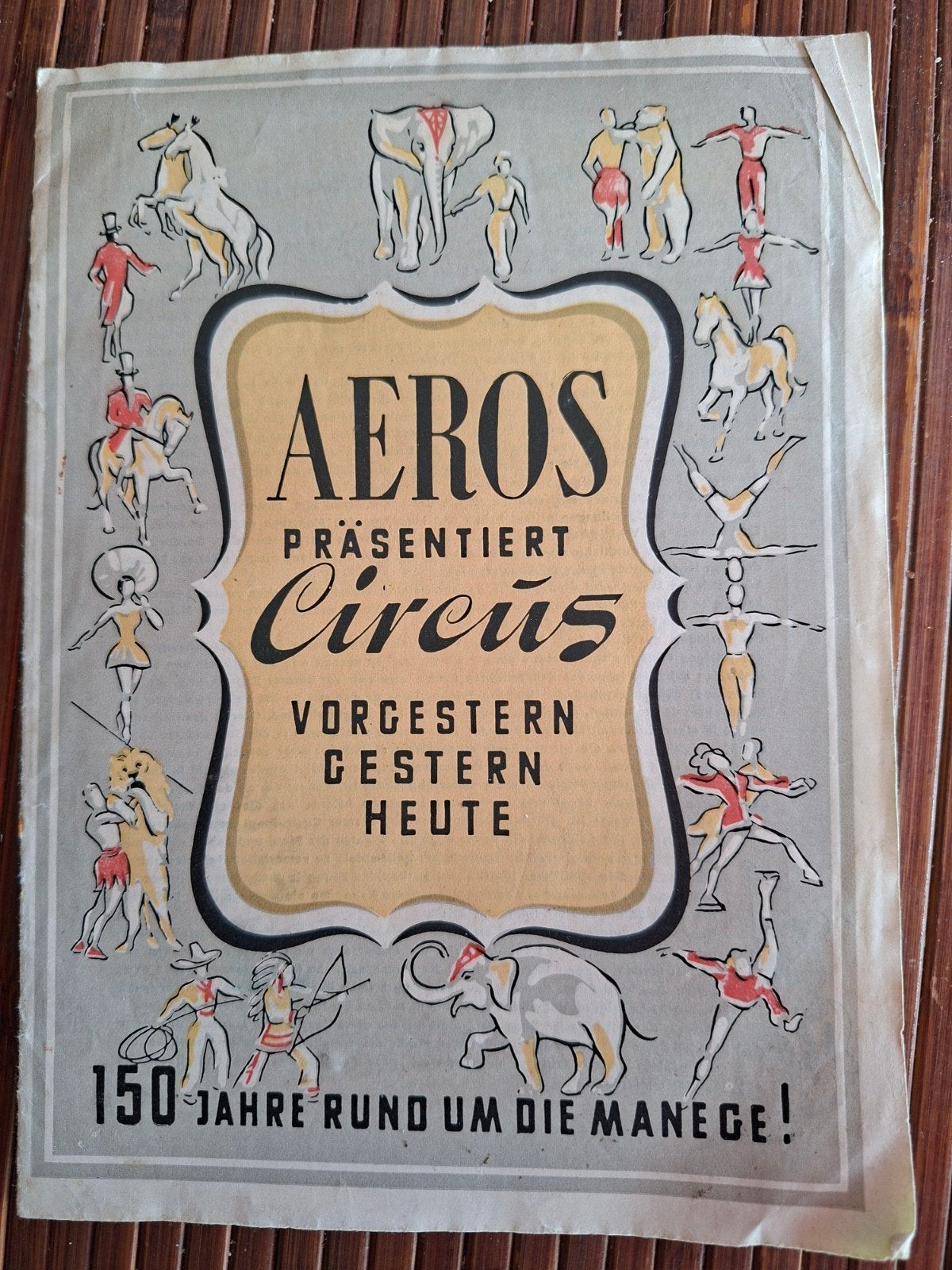 AEROS Circus Programma 1957 - Zeldzaam Duits Variété, Ophalen of Verzenden, Gelezen, Overige typen