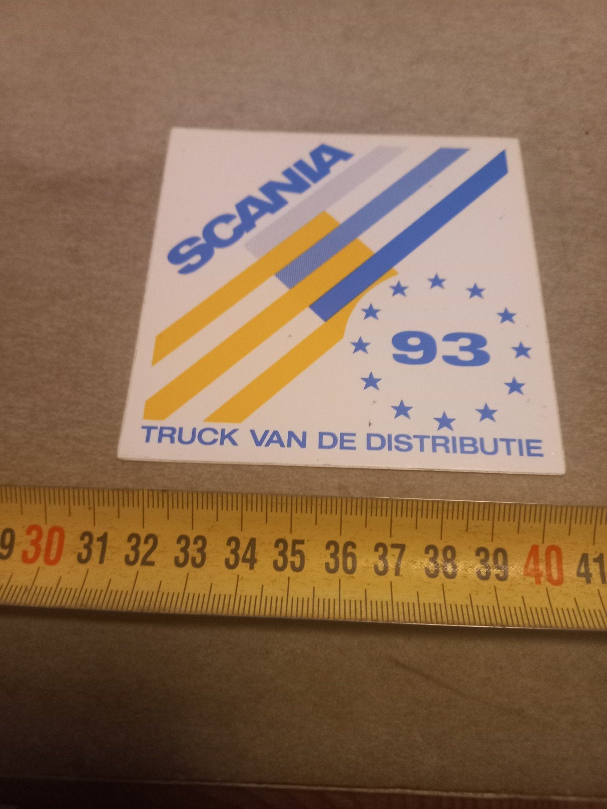 Vintage Scania '93 Truck van de Distributie sticker, Ophalen of Verzenden, Zo goed als nieuw