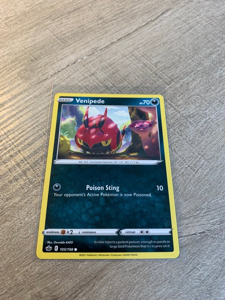 Venipede 105/198 Chilling Reign - Pokémon Kaart, Ophalen of Verzenden, Nieuw, Losse kaart