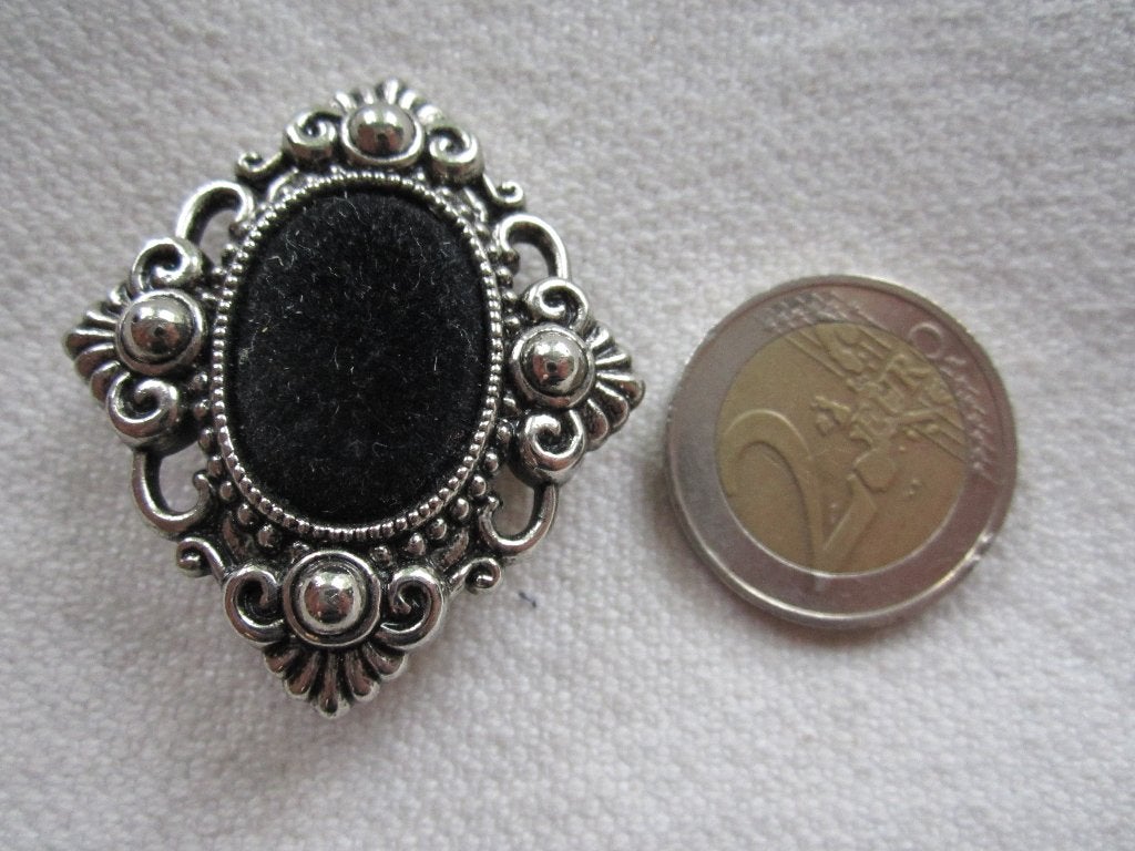 35.  Oude broche, fluweel, Sieraden, Tassen en Uiterlijk, Antieke sieraden, Ophalen, Overige materialen, Broche