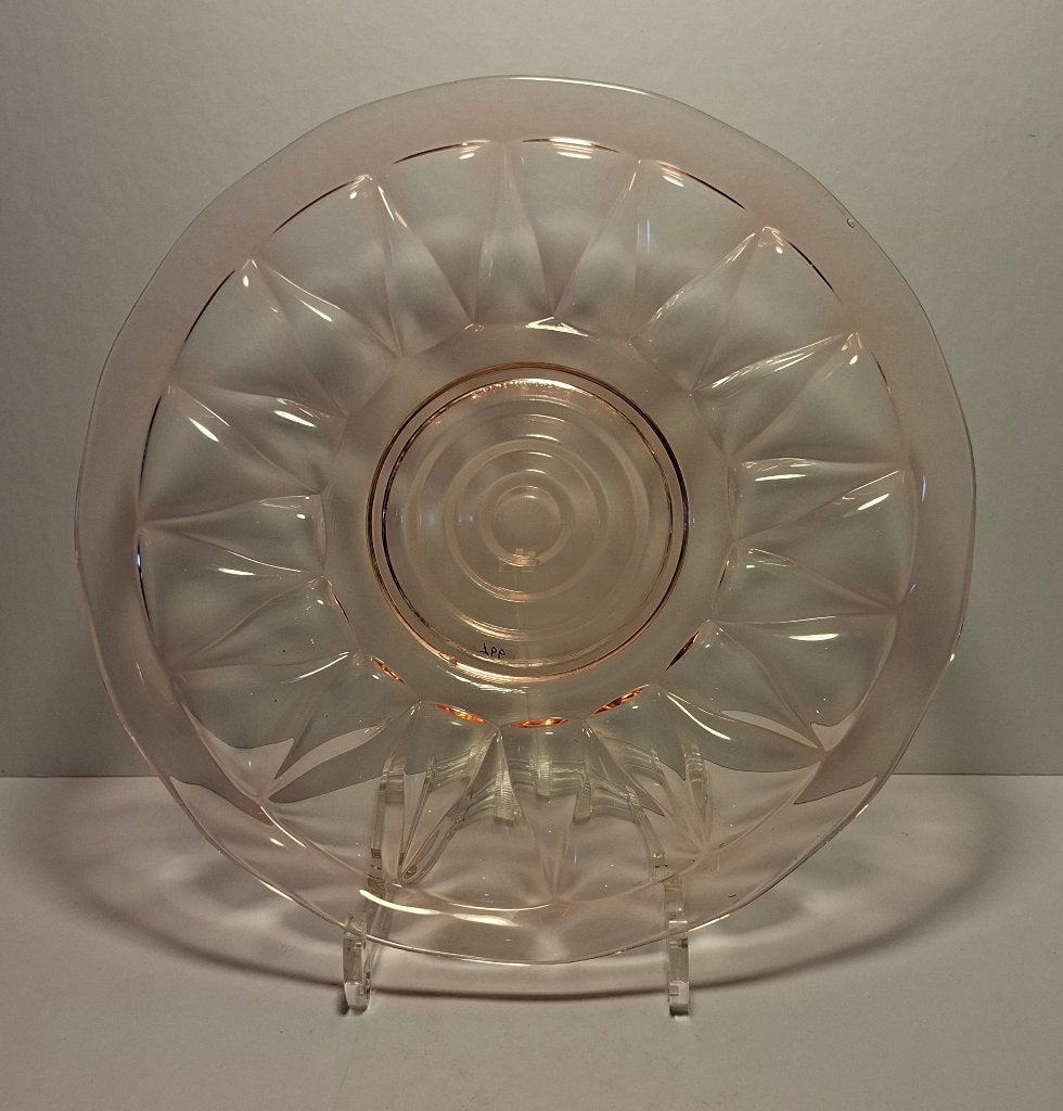 Grote gebaksschotel van persglas, Antiek en Kunst, Antiek | Glas en Kristal, Ophalen of Verzenden