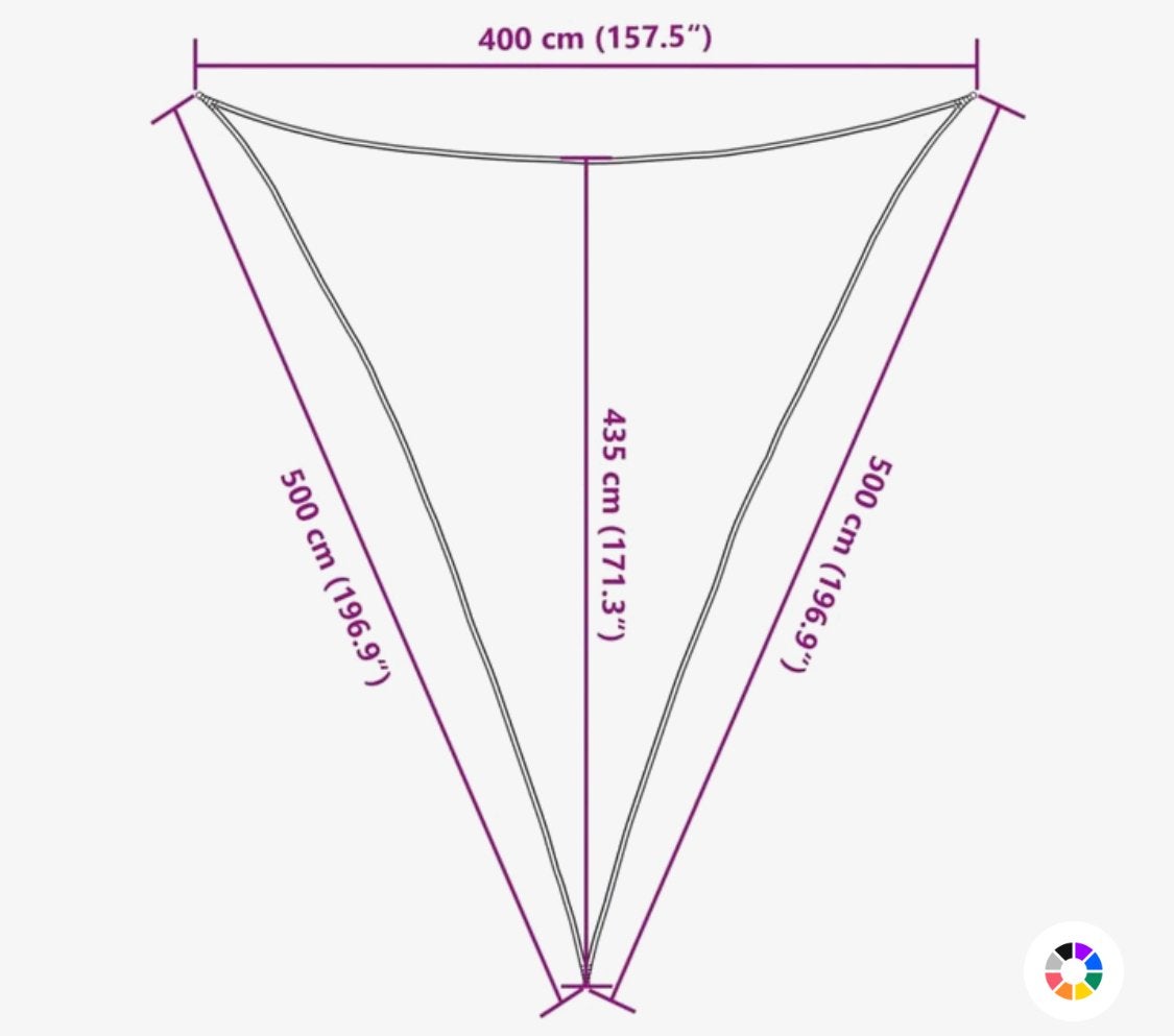 vidaXL Zonnezeil - 4x5x5 m - HDPE - Zwart met haken, Ophalen, Overige typen, Nieuw, 250 cm tot 450 cm