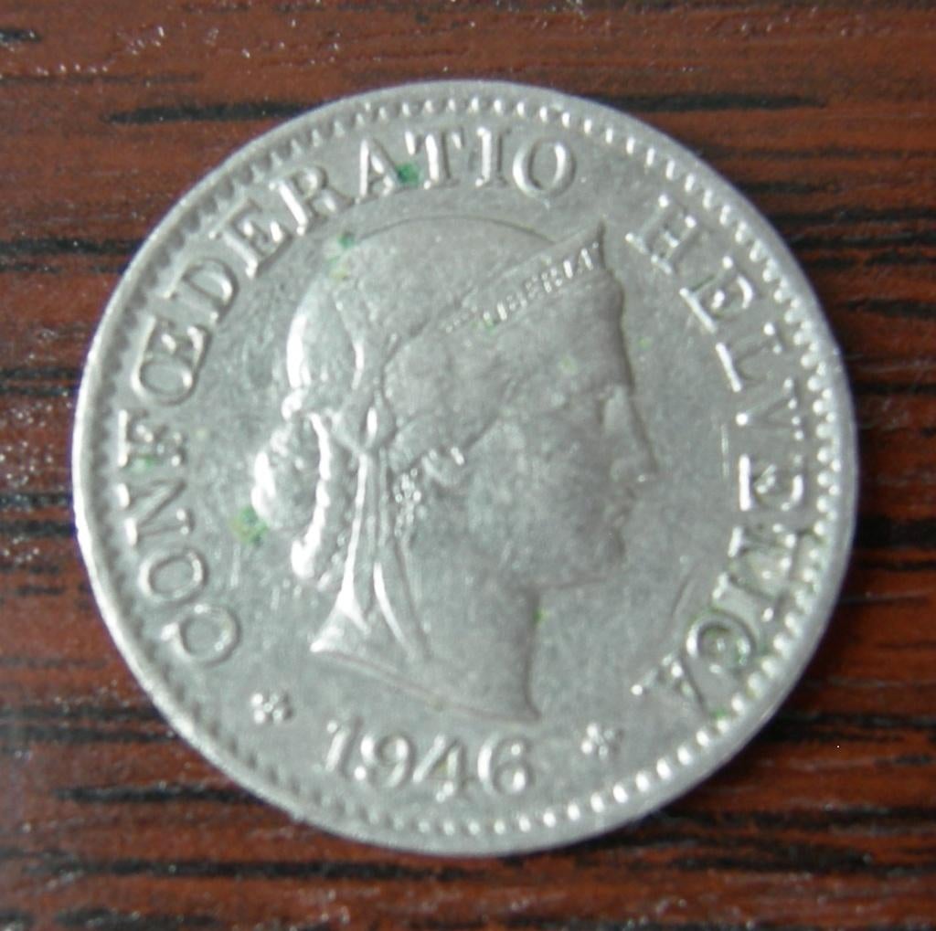 1946 Confoederatio Helvetica, 5 Rappen Zwitserland 1917-1967, Postzegels en Munten, Munten | Europa | Niet-Euromunten, Ophalen of Verzenden