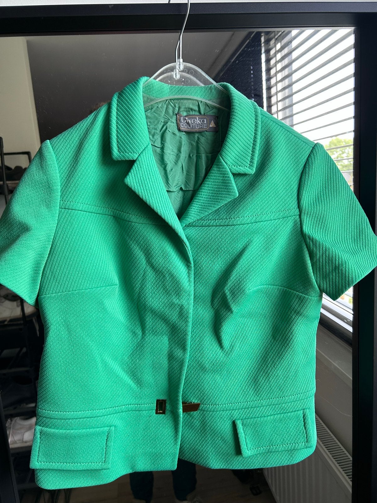 Tweka Couture Groen Jasje - jaren ‘70 maat S, Ophalen of Verzenden, Zo goed als nieuw, Groen, Jasje
