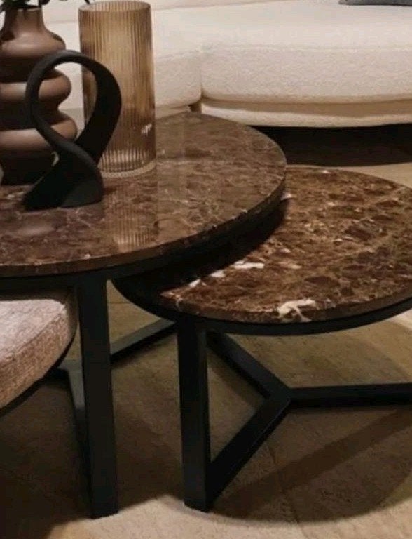 Salontafel Axis - Marmerlook - Nieuw in doos, 50 tot 100 cm, Modern, Industrieel, Rond, Nieuw