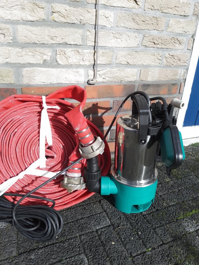 dompelpomp 20m3 klokpomp bouwpomp + 10mtr brandslang pompset, Tuin en Terras, Ophalen, Nieuw, Elektrisch, Dompelpomp
