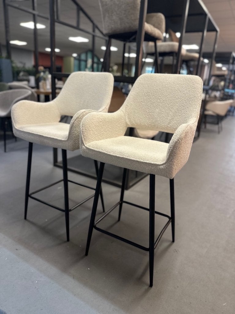 barkrukken wit - boucle krukken - witte krukken - barkrukken, 2 krukken, Ophalen, Nieuw, 60 tot 90 cm