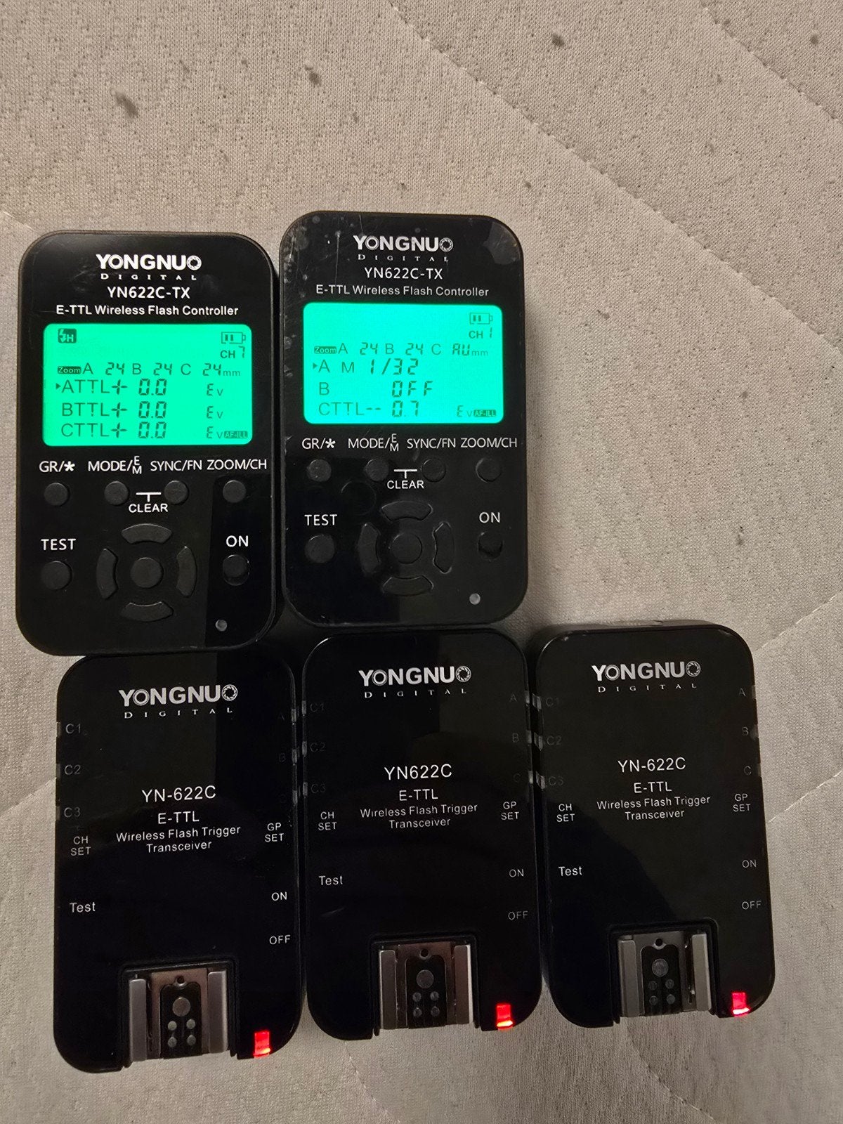 Yongnuo YN622C-TX en YN622C  Flash Triggers Canon, Overige merken, Flitser, Ophalen of Verzenden, Zo goed als nieuw