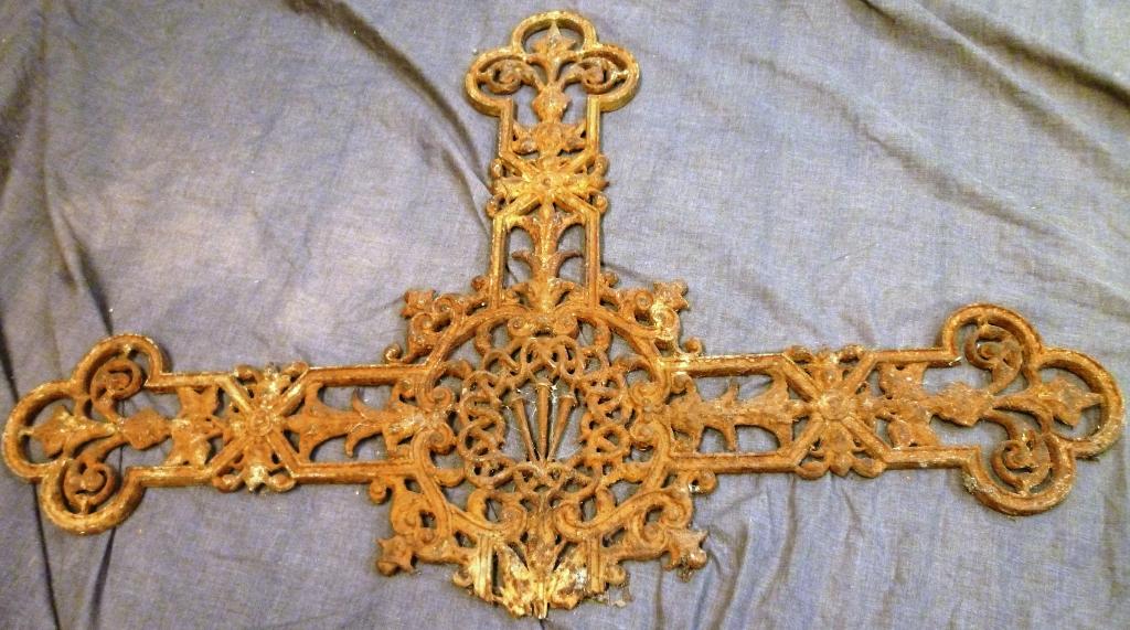 Gietijzeren fragment van een gedenkkruis ca 1890., Antiek en Kunst, Ophalen of Verzenden