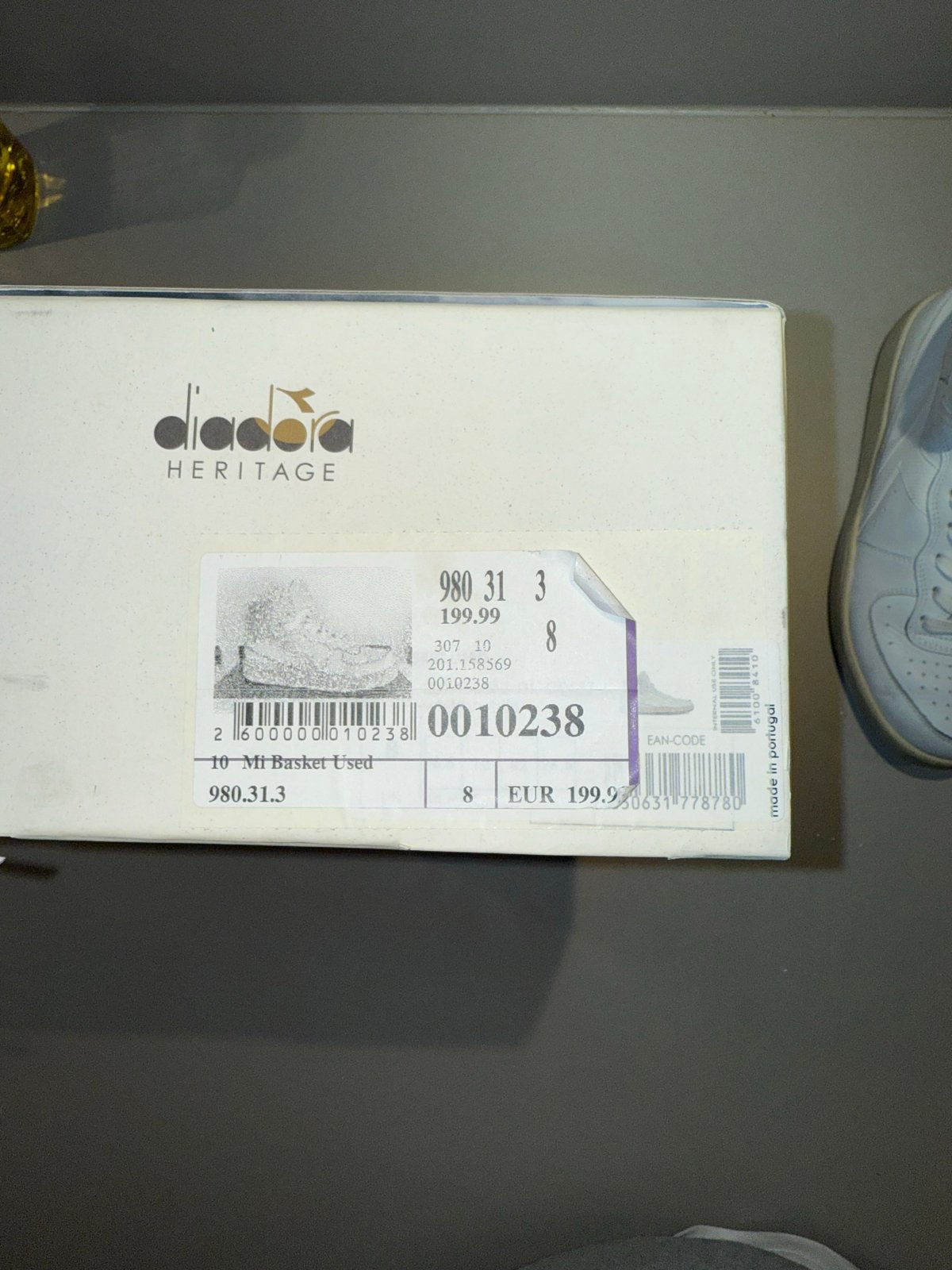 Diadora Heritage Mi Basket Used Sneakers Maat 42, Ophalen of Verzenden, Gedragen, Wit, Sneakers of Gympen