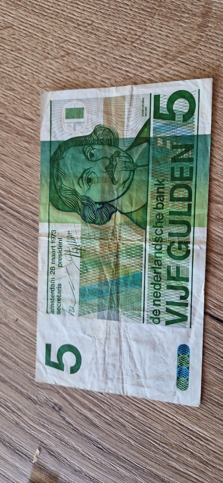 5 gulden bankbiljet Vondel 1973, Ophalen of Verzenden, 5 gulden