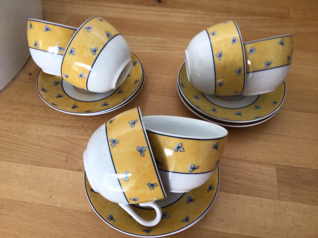 6 Jarolina Douwe Egberts kop en schotels, Huis en Inrichting, Keuken | Servies, Ophalen of Verzenden
