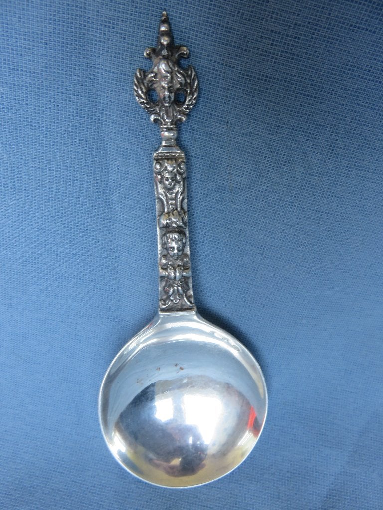 Antieke sierlepel in zilver - 19e - 20e eeuw, Antiek en Kunst, Ophalen of Verzenden, Zilver