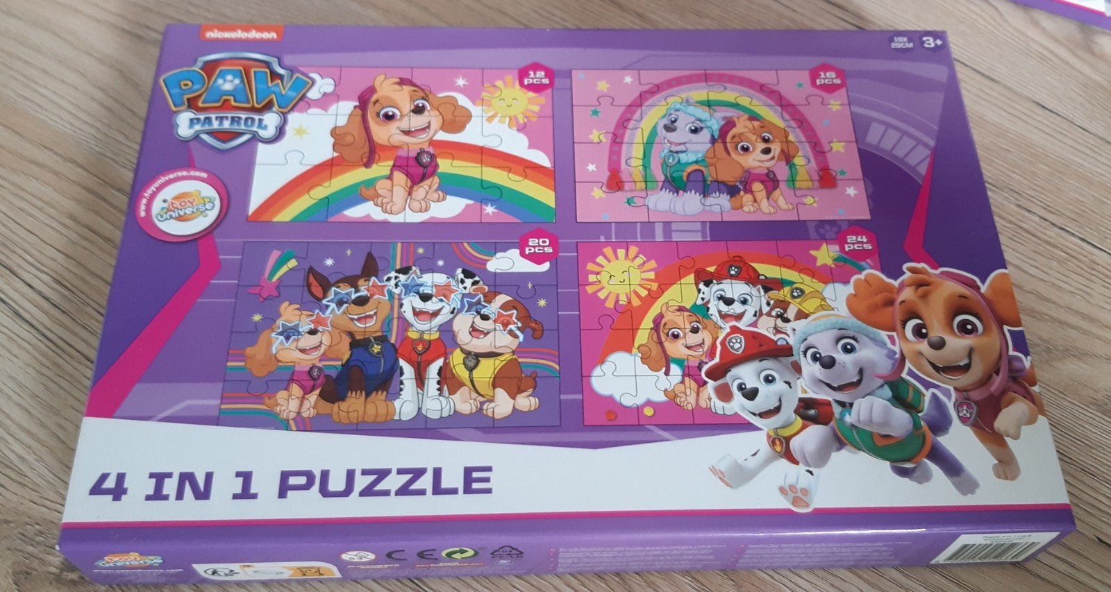 Paw Patrol 4-in-1 Puzzel Set, Ophalen of Verzenden, 10 tot 50 stukjes, Zo goed als nieuw