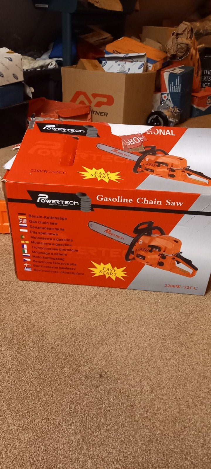 Powertech PT5200 Benzine Kettingzaag - Nieuw in Doos, 70 mm of meer, Kettingzaag, Nieuw, Ophalen of Verzenden