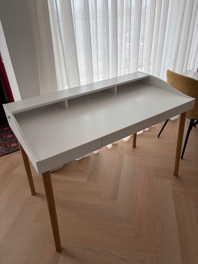 Woodman Lindenhof bureau wit met lade 120x60 cm, Ophalen, Scandinavisch, Zo goed als nieuw, Computerbureau