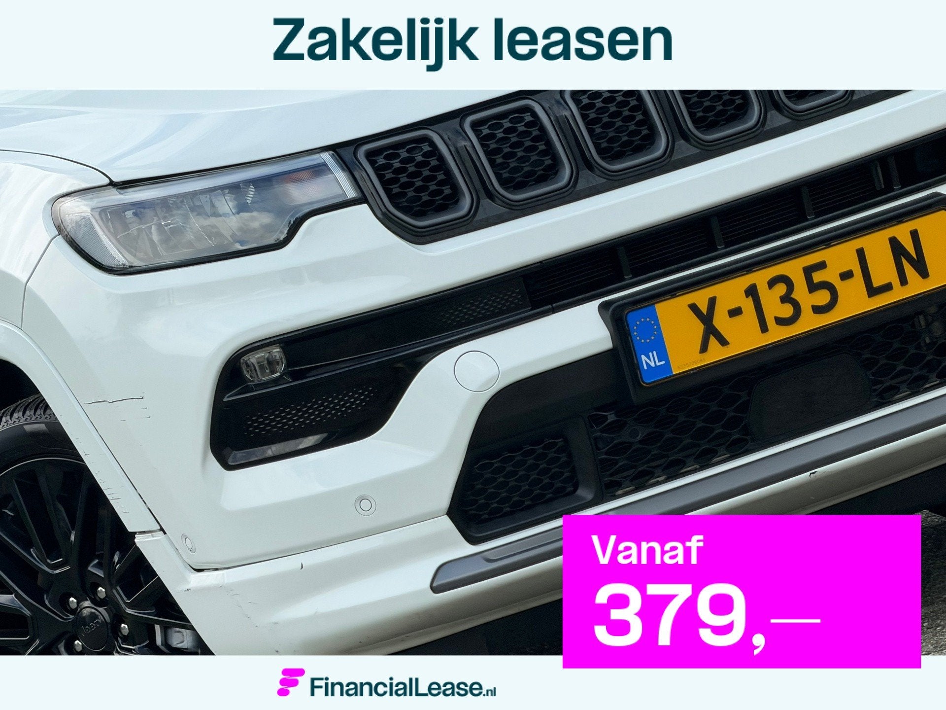 Jeep Compass 4xe 240 Plug-in Hybrid Electric S - Bright Whit, Automaat, 4 cilinders, Wit, Bedrijf
