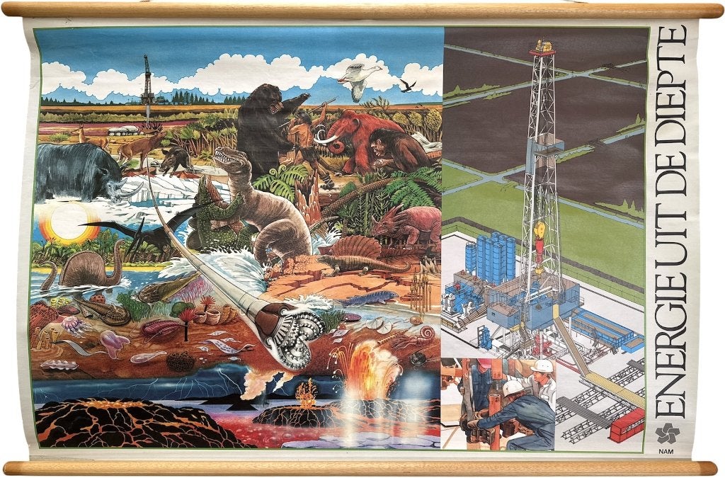 1141. Schoolplaat NAM - "Energie uit de diepte", ca. 1980, Ophalen, Geschiedenis
