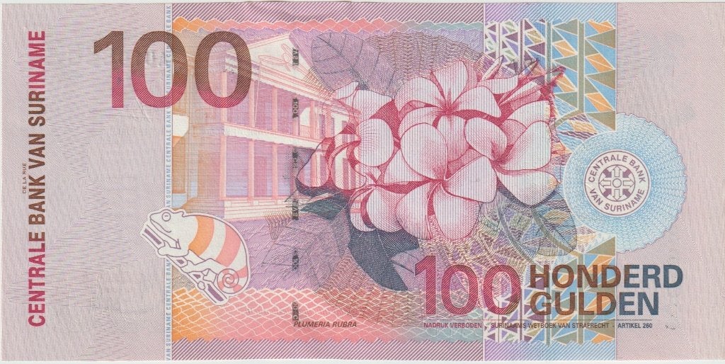 Surinaams bankbiljet 100 Gulden 2000 (Kolibrie), Postzegels en Munten, Bankbiljetten | Oceanië, Ophalen of Verzenden