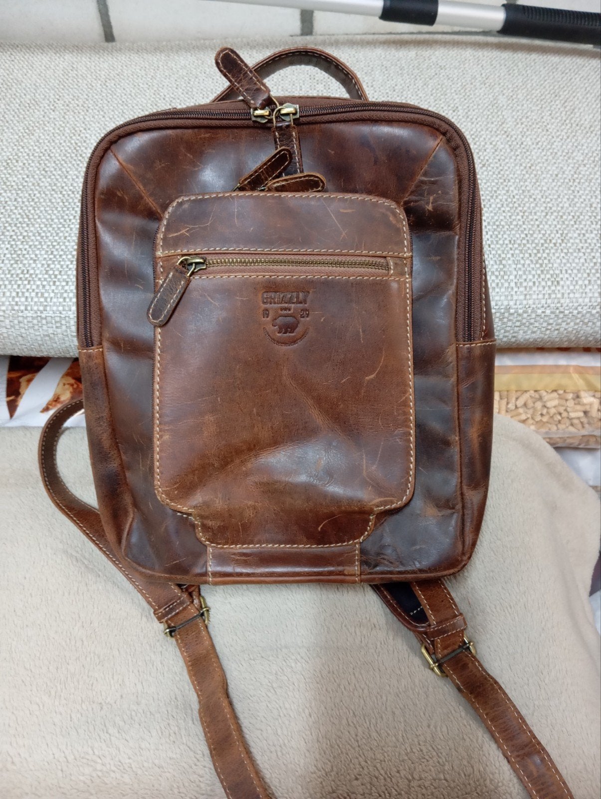 Grizzly rugtas., Ophalen, 30 cm of meer, Bruin, Minder dan 35 cm