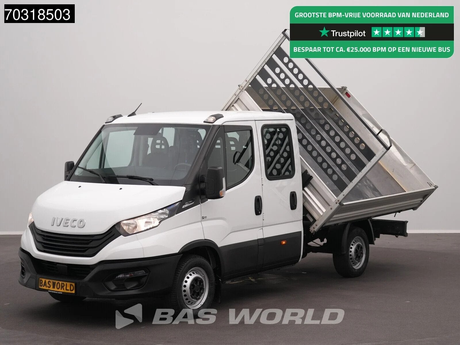 Iveco Daily 35S16 Automaat Driezijdige Kipper Dubbel Cabine, Auto's, Automaat, Stof, Gebruikt, Euro 6