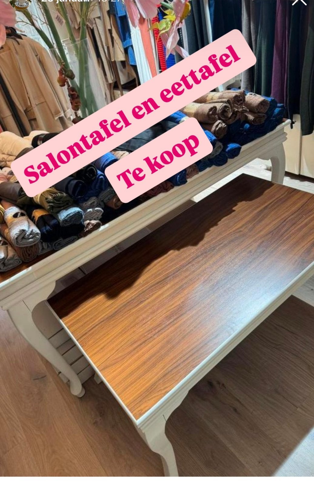 Salontafel eettafel set, Ophalen