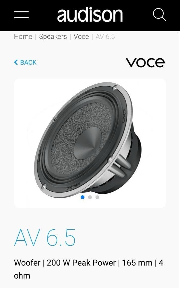 Audison AV 6.5 Woofers - Zo goed als nieuw, Auto diversen, Ophalen of Verzenden, Zo goed als nieuw