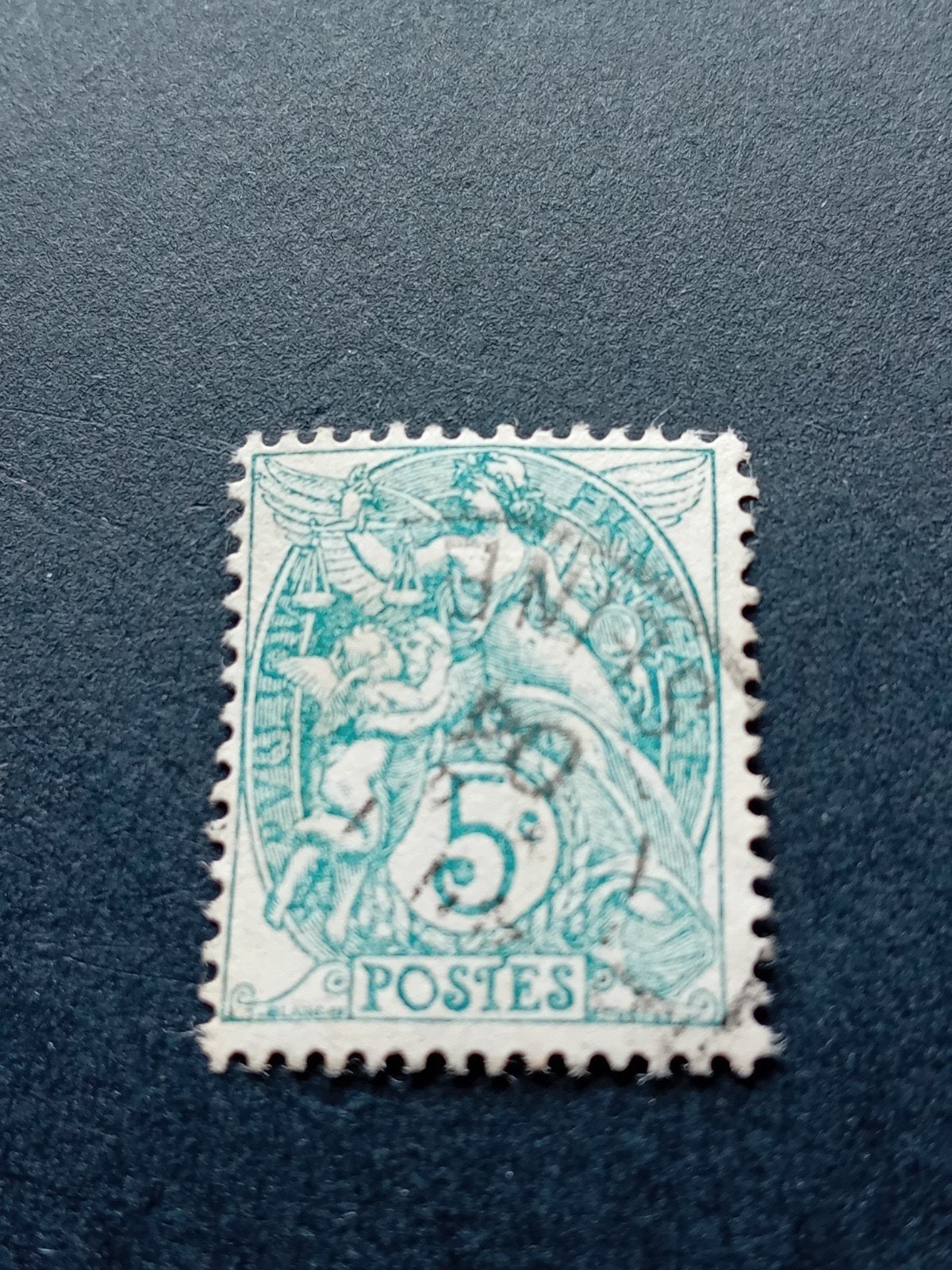Oude Franse postzegel 'Postes' 5 centimes, Postzegels en Munten, Ophalen of Verzenden